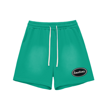 Sun Fade Raw Edge Cotton Shorts