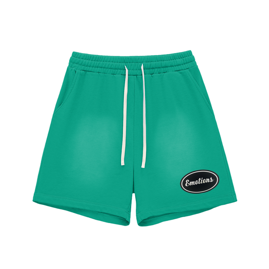 Sun Fade Raw Edge Cotton Shorts