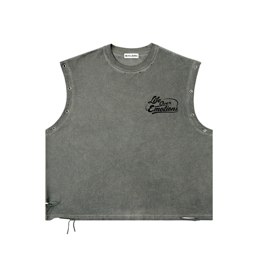 Distressed Grommet Eyelet Tank Top