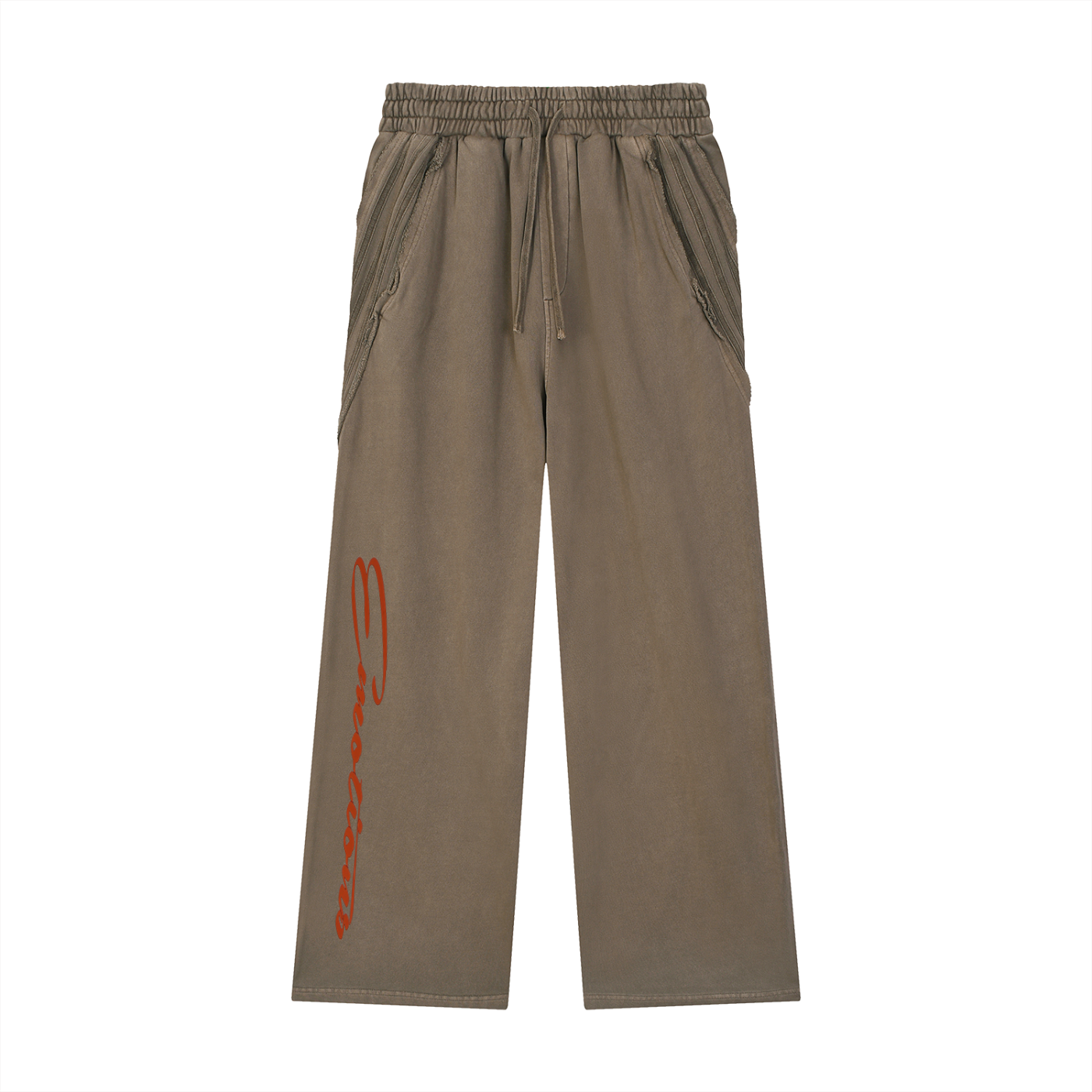 Snow Washed Tape Raw Edge Sweatpants