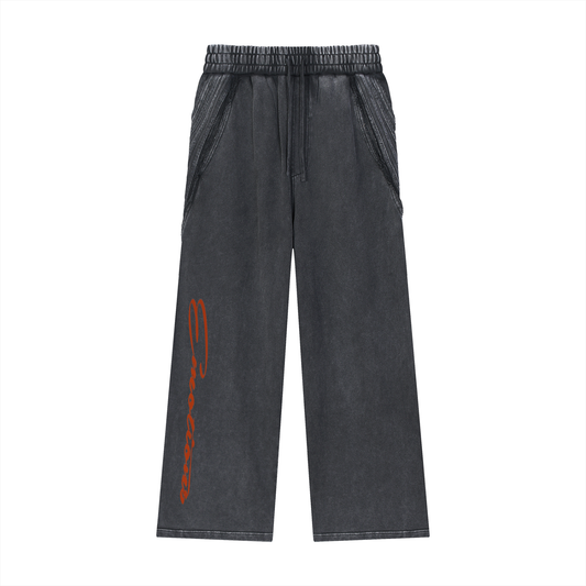 Snow Washed Tape Raw Edge Sweatpants