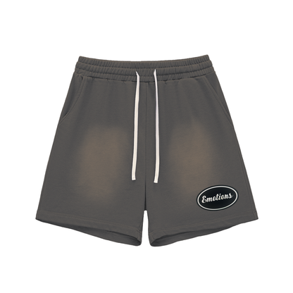 Sun Fade Raw Edge Cotton Shorts