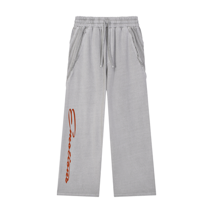 Snow Washed Tape Raw Edge Sweatpants